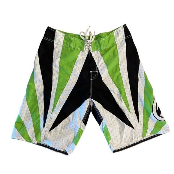 Billabong Mens Summer Supreme Boardshorts Abstract Green Black Size 34 - Picture 1 of 7